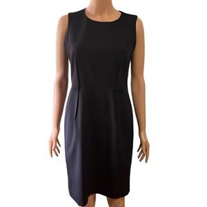 Calvin Klein Navy Blue Sleeveless Dress 8P  Sheath Career Business Preppy Work